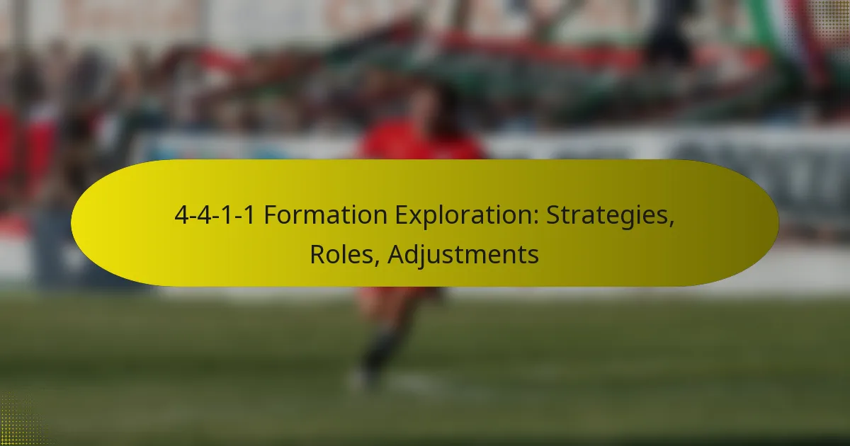 4-4-1-1 Formation Exploration: Strategies, Roles, Adjustments