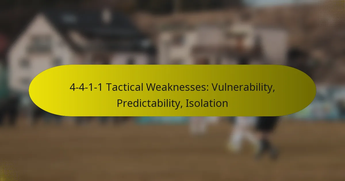 4-4-1-1 Tactical Weaknesses: Vulnerability, Predictability, Isolation