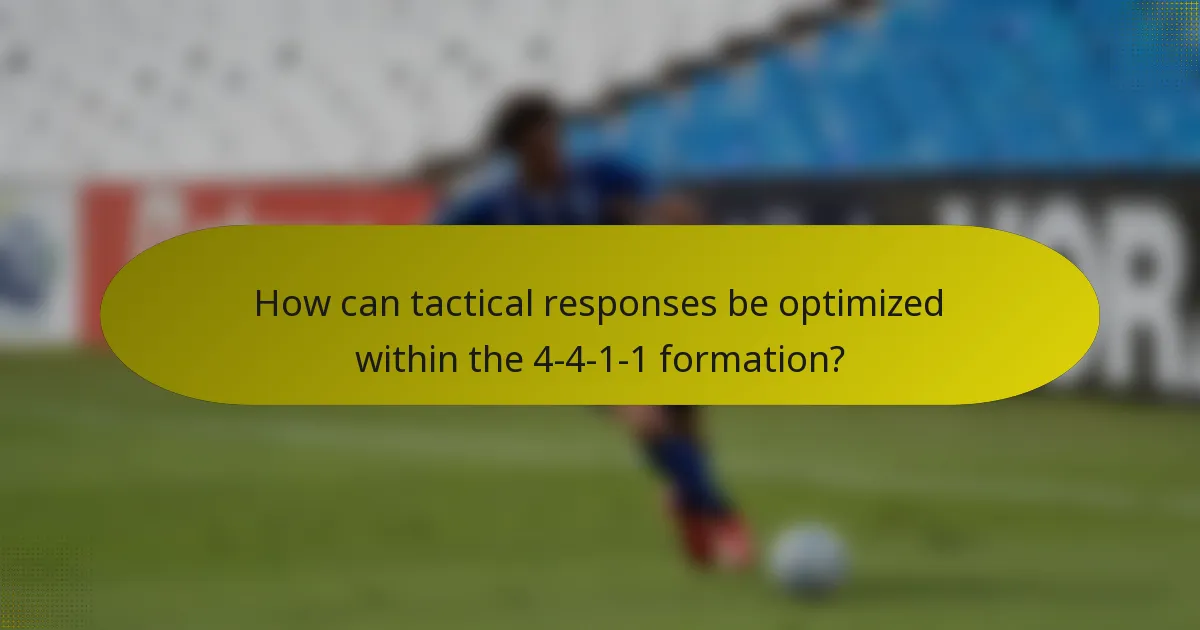 How can tactical responses be optimized within the 4-4-1-1 formation?