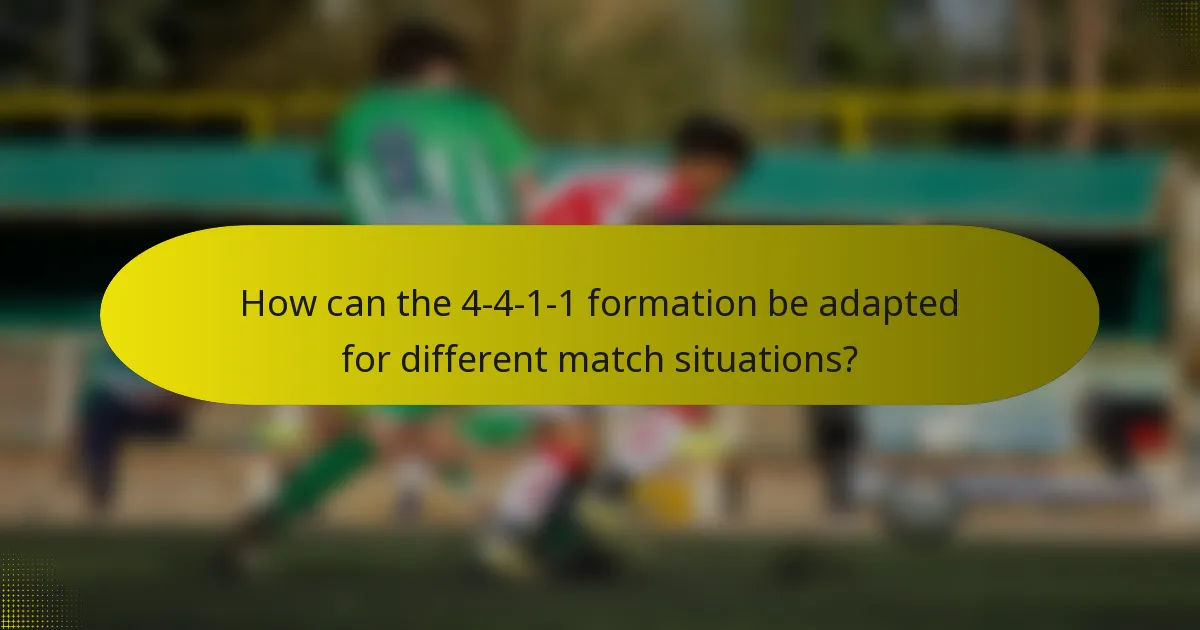 How can the 4-4-1-1 formation be adapted for different match situations?