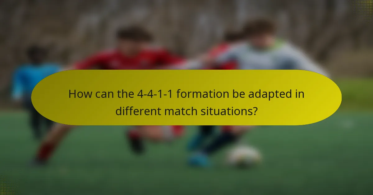 How can the 4-4-1-1 formation be adapted in different match situations?