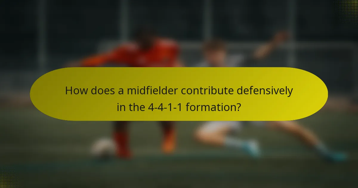 How does a midfielder contribute defensively in the 4-4-1-1 formation?