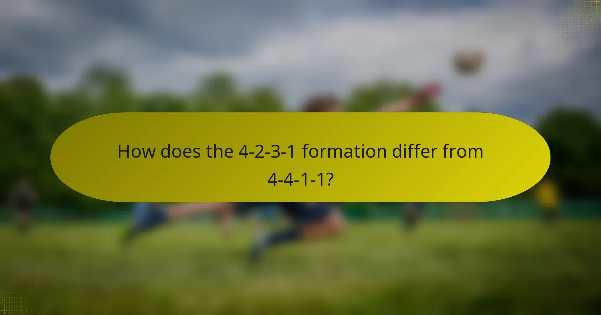 How does the 4-2-3-1 formation differ from 4-4-1-1?