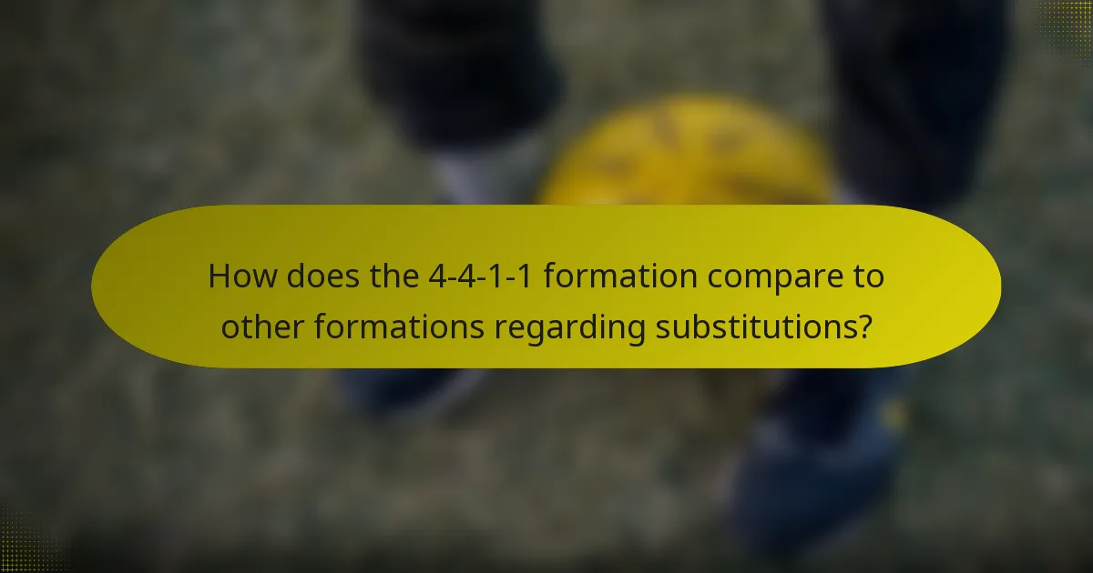 How does the 4-4-1-1 formation compare to other formations regarding substitutions?