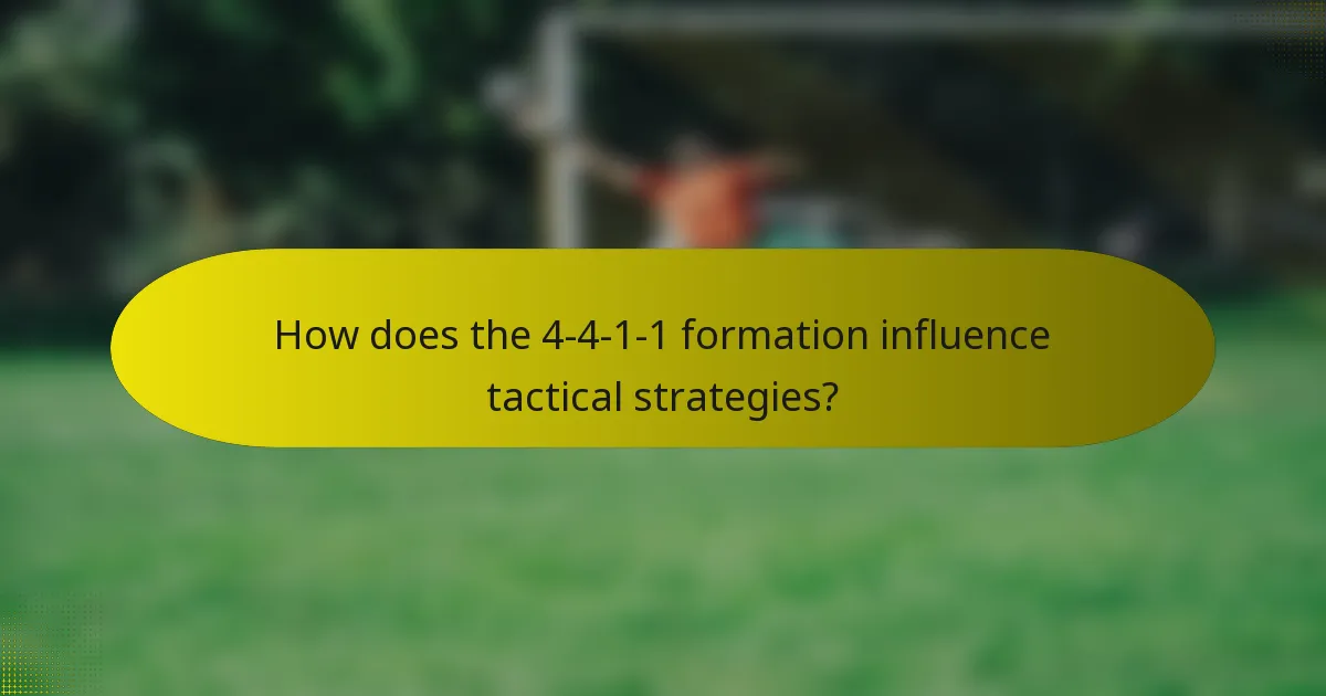 How does the 4-4-1-1 formation influence tactical strategies?