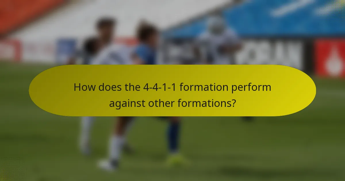 How does the 4-4-1-1 formation perform against other formations?