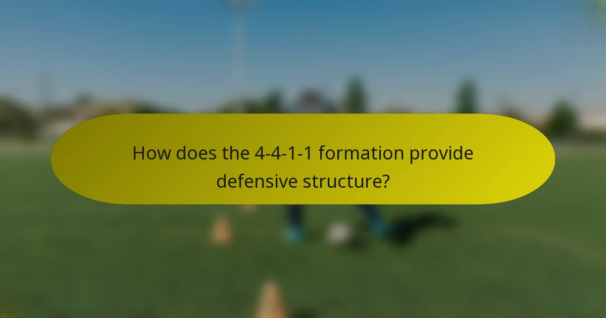 How does the 4-4-1-1 formation provide defensive structure?