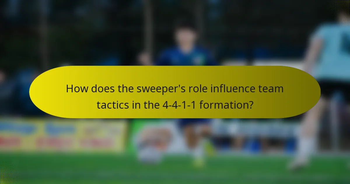 How does the sweeper's role influence team tactics in the 4-4-1-1 formation?