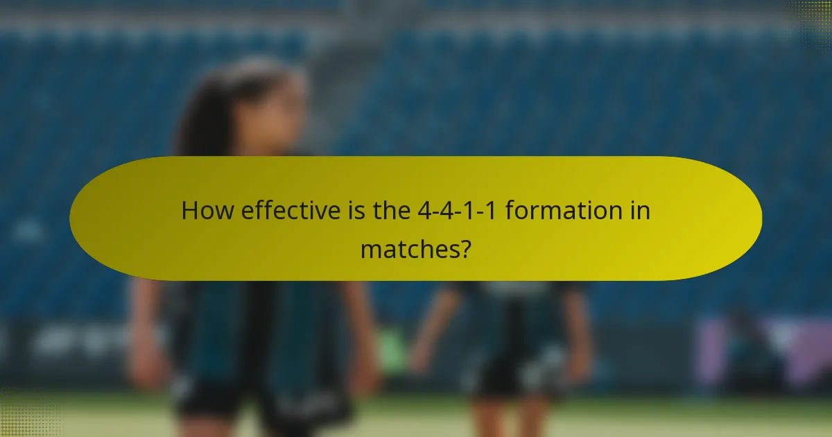 How effective is the 4-4-1-1 formation in matches?
