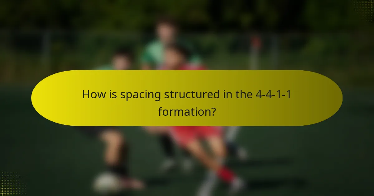How is spacing structured in the 4-4-1-1 formation?