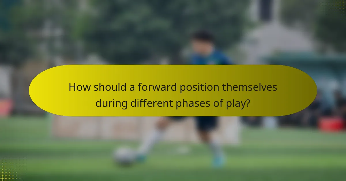 How should a forward position themselves during different phases of play?