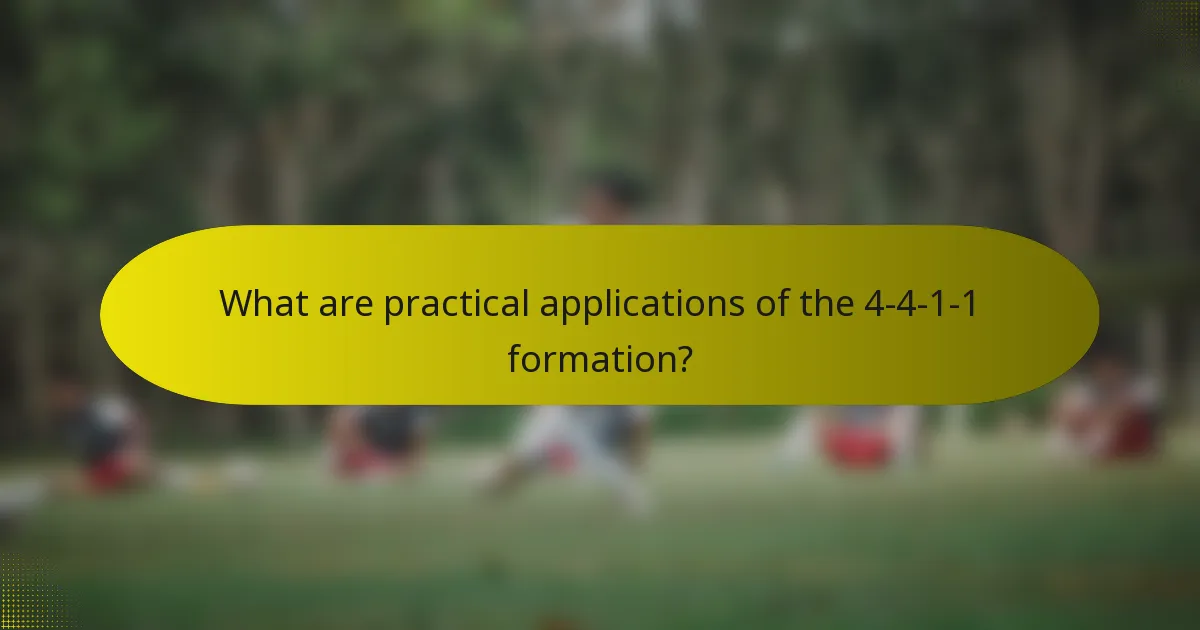 What are practical applications of the 4-4-1-1 formation?