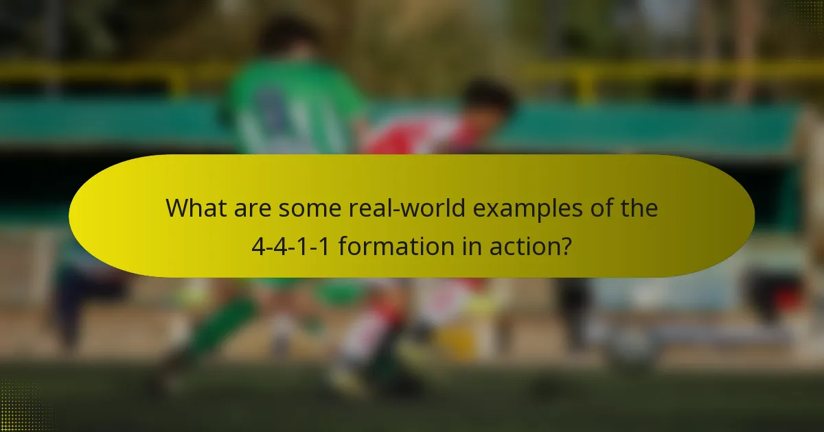 What are some real-world examples of the 4-4-1-1 formation in action?
