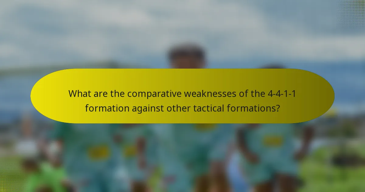 What are the comparative weaknesses of the 4-4-1-1 formation against other tactical formations?