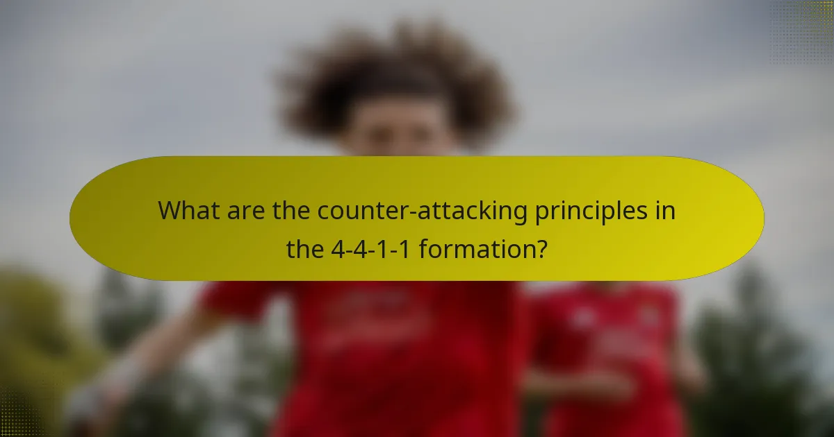 What are the counter-attacking principles in the 4-4-1-1 formation?