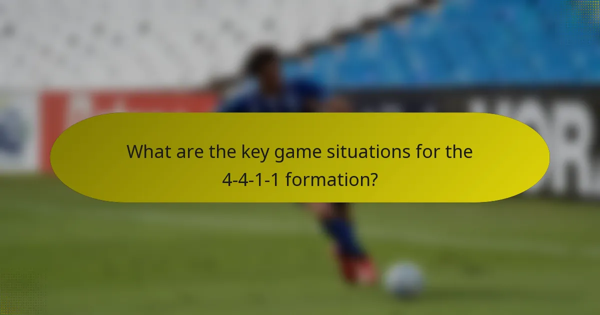 What are the key game situations for the 4-4-1-1 formation?