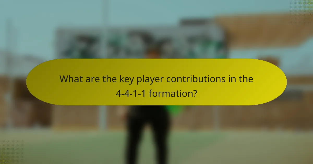 What are the key player contributions in the 4-4-1-1 formation?