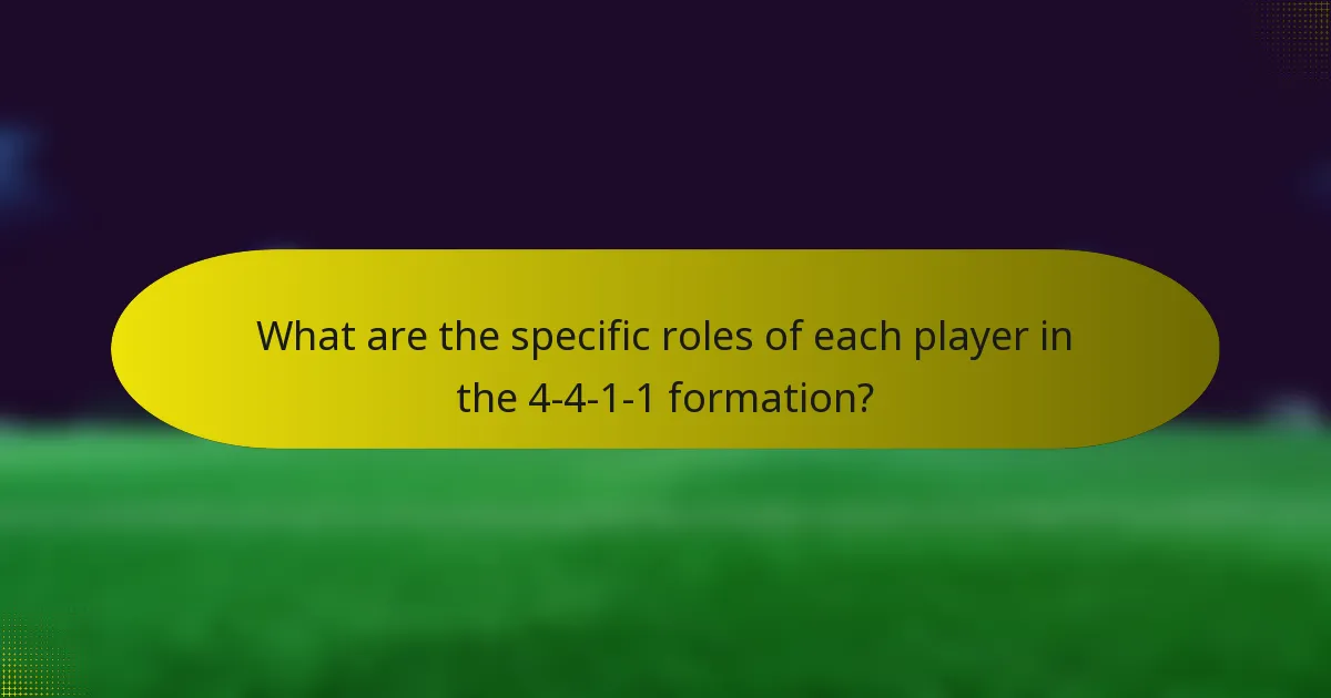 What are the specific roles of each player in the 4-4-1-1 formation?