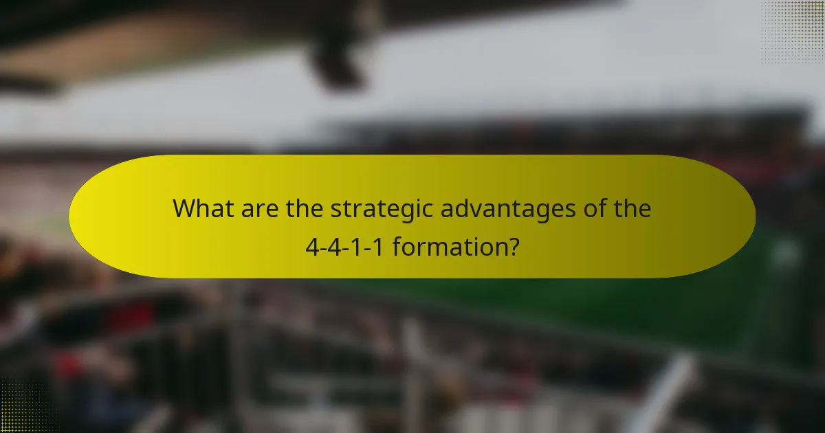 What are the strategic advantages of the 4-4-1-1 formation?