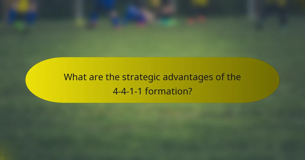 What are the strategic advantages of the 4-4-1-1 formation?