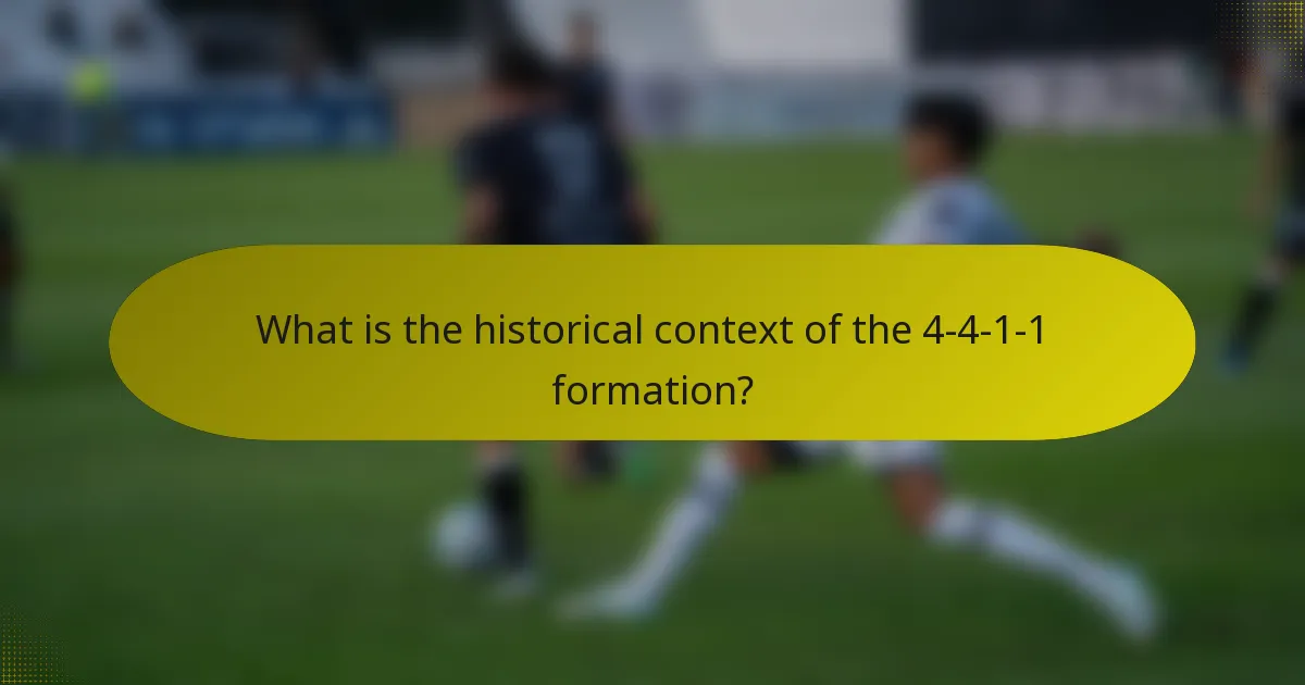 What is the historical context of the 4-4-1-1 formation?