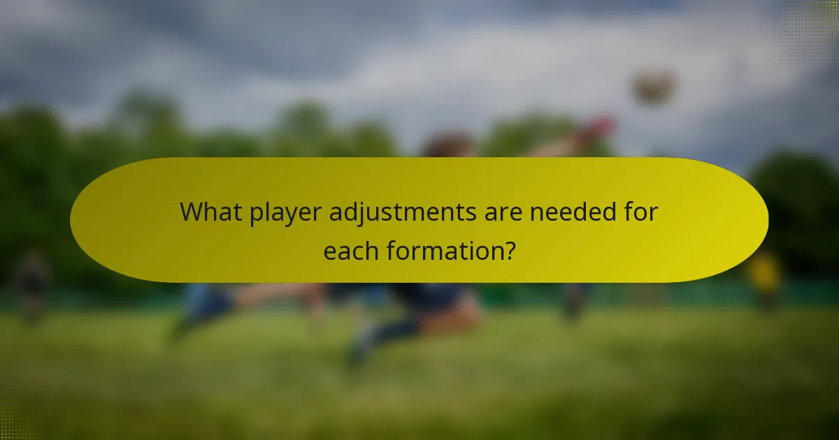 What player adjustments are needed for each formation?