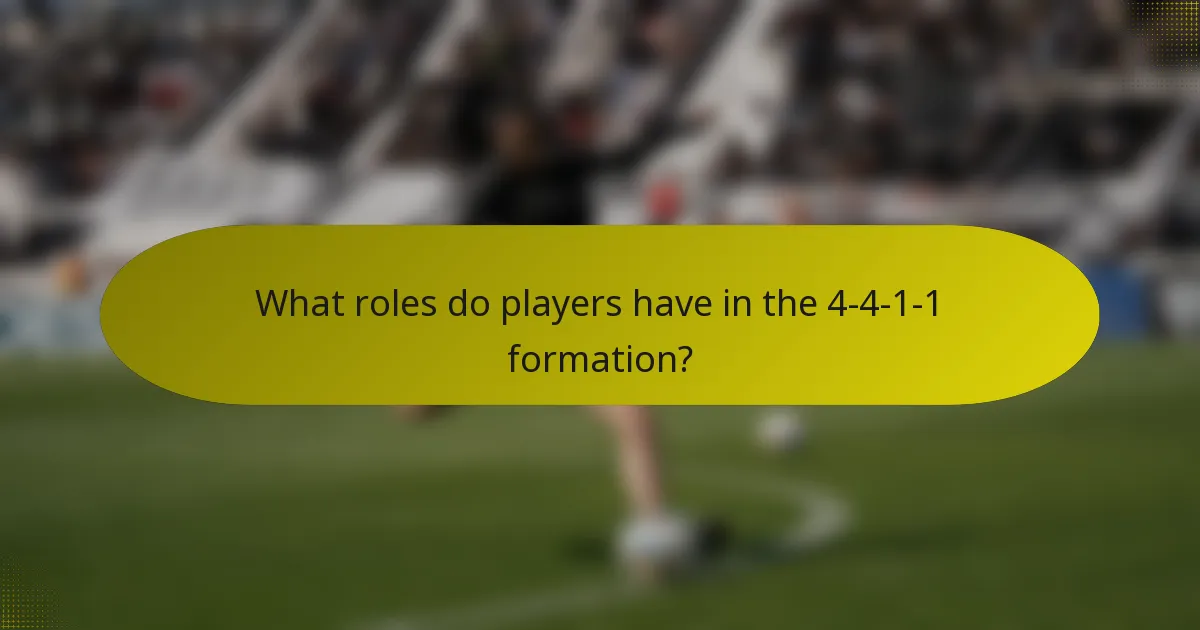 What roles do players have in the 4-4-1-1 formation?