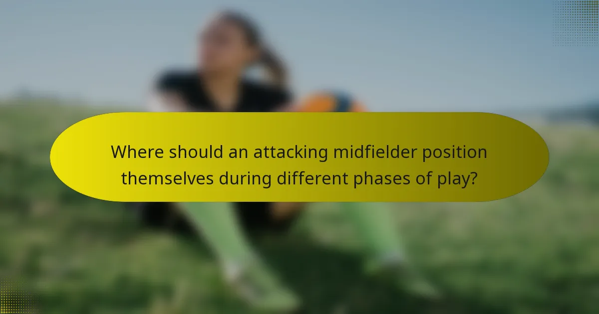 Where should an attacking midfielder position themselves during different phases of play?