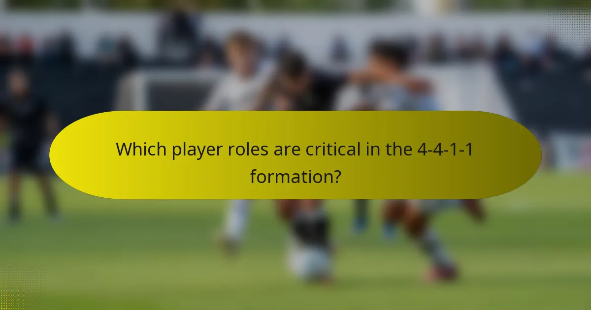 Which player roles are critical in the 4-4-1-1 formation?